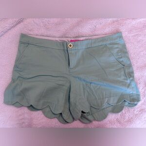 Lilly Pulitzer Aqua Scalloped Shorts